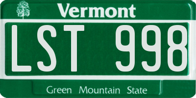 VT license plate LST998