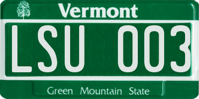 VT license plate LSU003