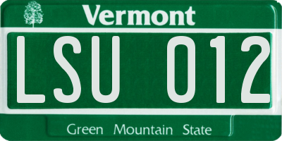 VT license plate LSU012