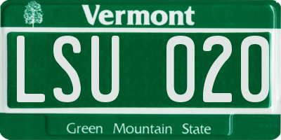 VT license plate LSU020