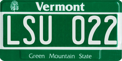 VT license plate LSU022