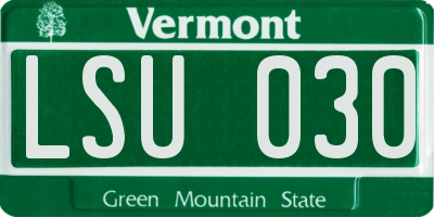 VT license plate LSU030