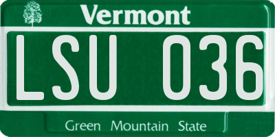 VT license plate LSU036