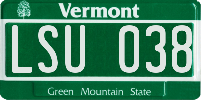 VT license plate LSU038