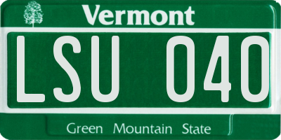 VT license plate LSU040