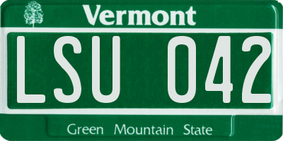 VT license plate LSU042