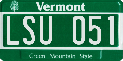 VT license plate LSU051