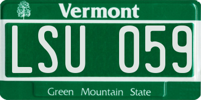 VT license plate LSU059