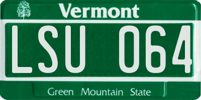 VT license plate LSU064