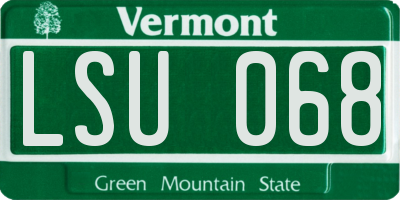 VT license plate LSU068