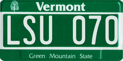 VT license plate LSU070