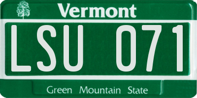 VT license plate LSU071