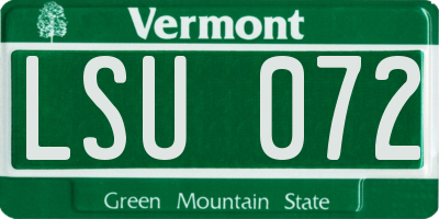 VT license plate LSU072