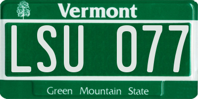VT license plate LSU077