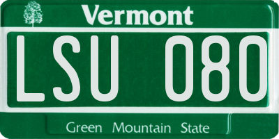 VT license plate LSU080