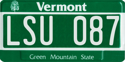 VT license plate LSU087