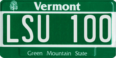 VT license plate LSU100