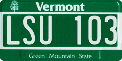 VT license plate LSU103