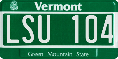 VT license plate LSU104