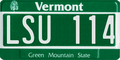 VT license plate LSU114