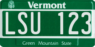 VT license plate LSU123
