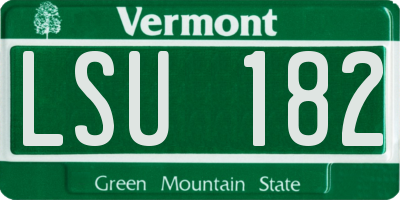 VT license plate LSU182