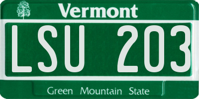 VT license plate LSU203