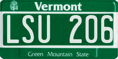 VT license plate LSU206