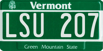 VT license plate LSU207