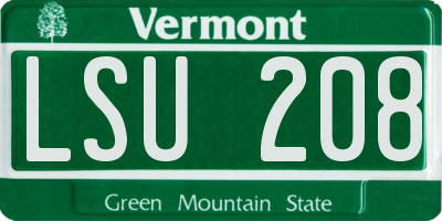 VT license plate LSU208