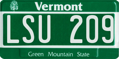 VT license plate LSU209