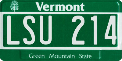 VT license plate LSU214
