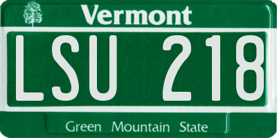 VT license plate LSU218