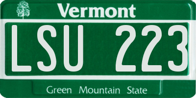 VT license plate LSU223