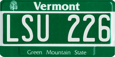 VT license plate LSU226