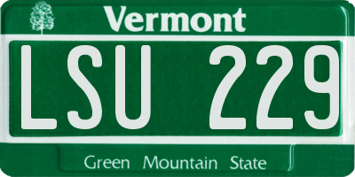 VT license plate LSU229