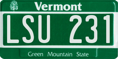 VT license plate LSU231