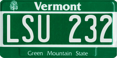 VT license plate LSU232