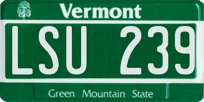 VT license plate LSU239