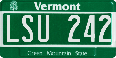VT license plate LSU242
