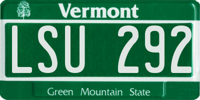 VT license plate LSU292