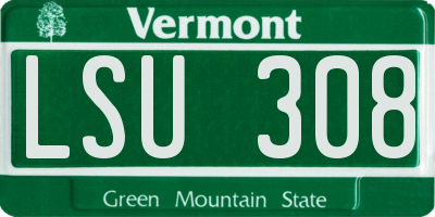 VT license plate LSU308