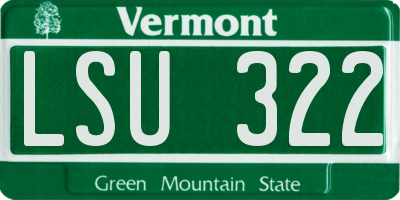 VT license plate LSU322