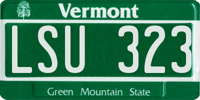 VT license plate LSU323