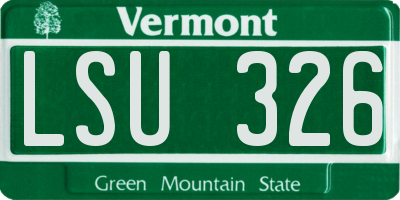 VT license plate LSU326