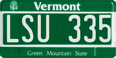VT license plate LSU335