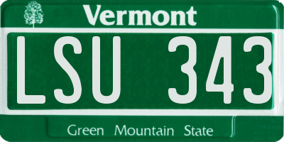 VT license plate LSU343
