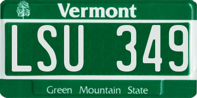 VT license plate LSU349