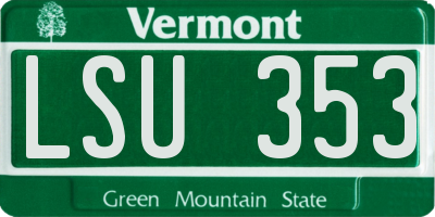 VT license plate LSU353