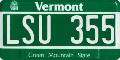 VT license plate LSU355